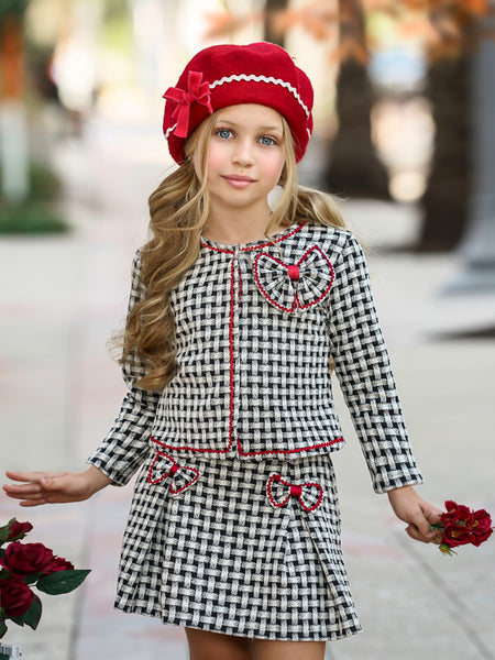 Attention Please Plaid Blazer and Pleated Skirt Set – Mia Belle Girls