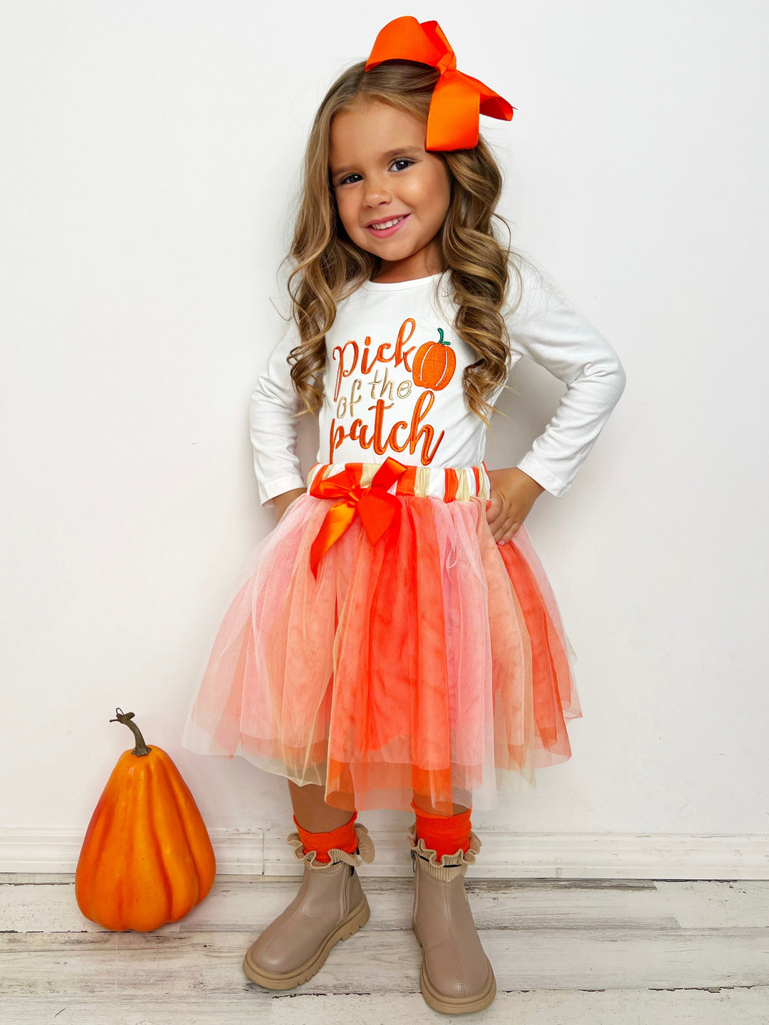Pick of the Patch Long Sleeve and Tutu Skirt Set – Mia Belle Girls
