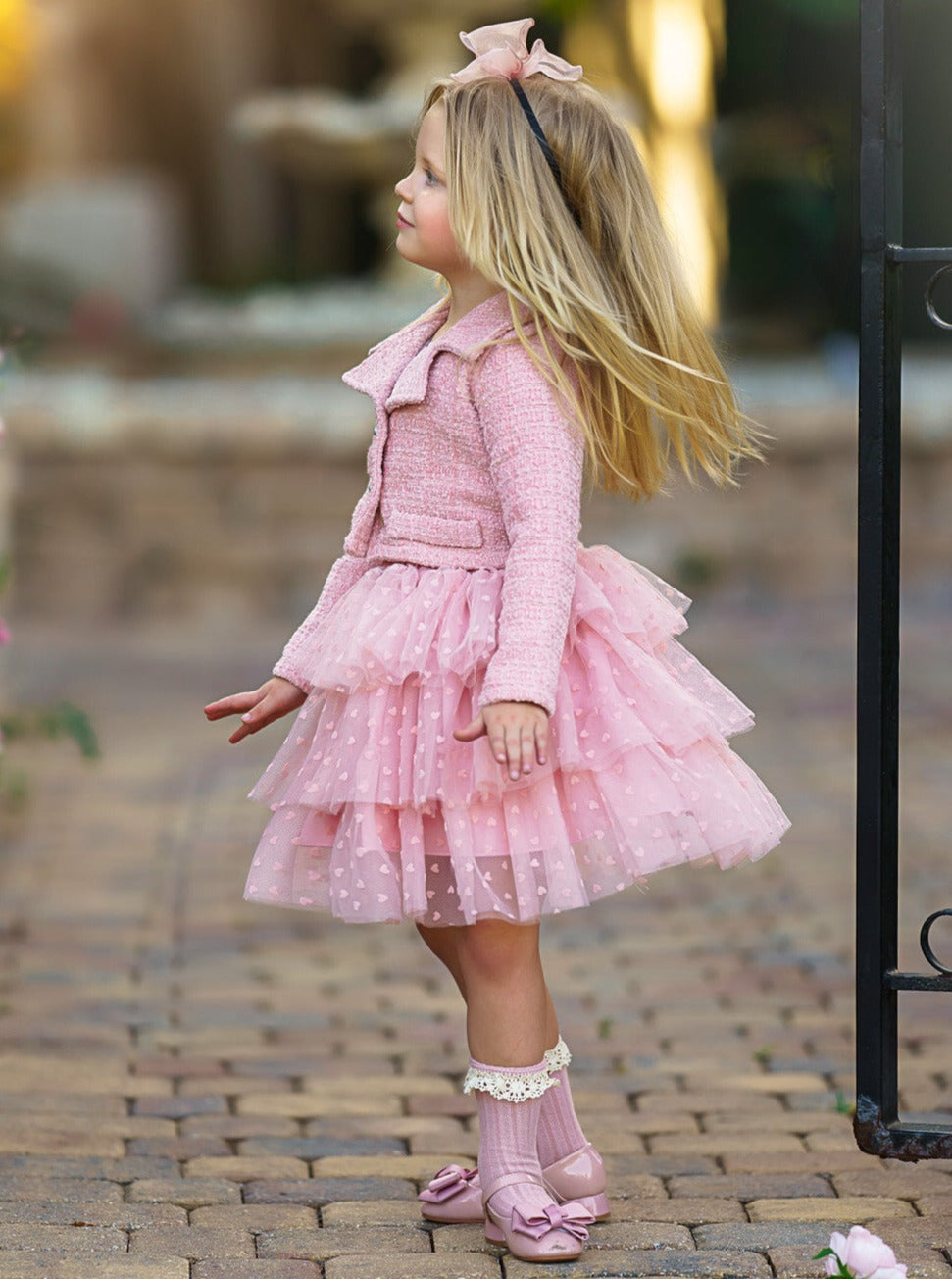 Fairy Flutter Pink Jacket & Tutu Skirt Set