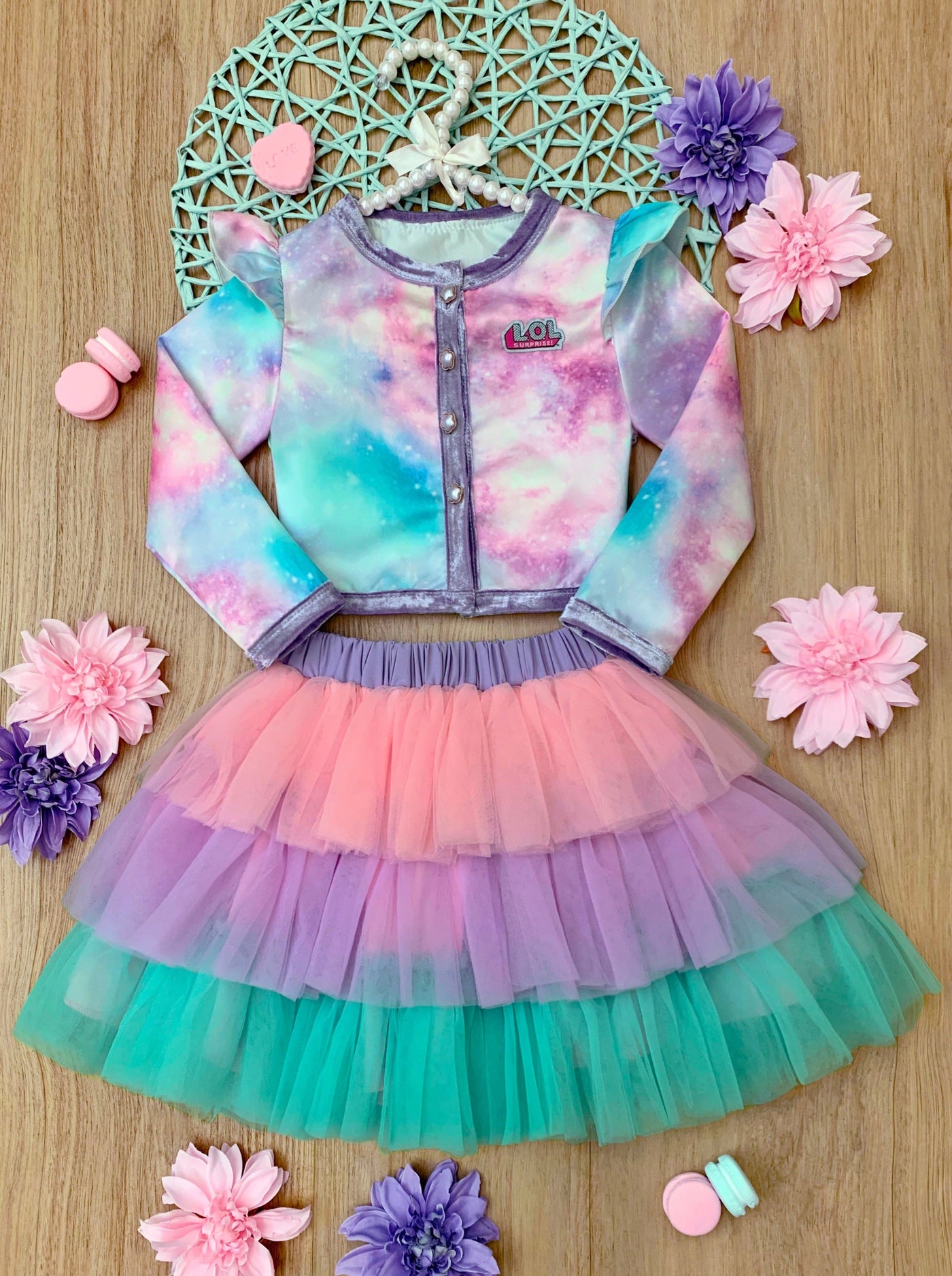 L.O.L. SURPRISE x Mia Belle Girls Unicorn Tutu Skirt Set