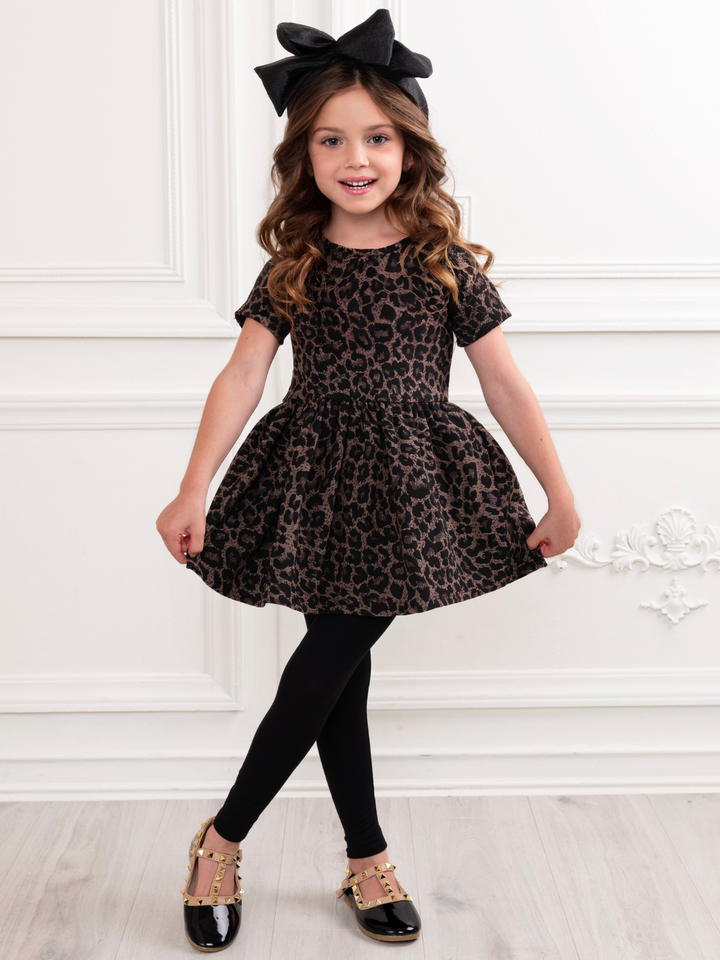 Leopard Print Tunic and Black Legging Set