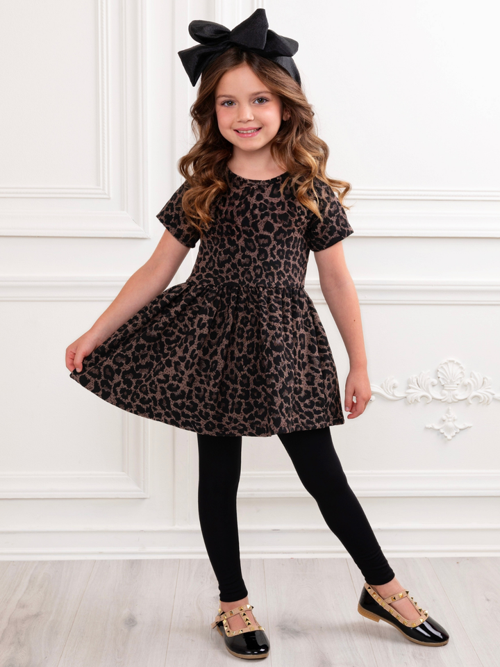 Leopard Print Tunic and Black Legging Set