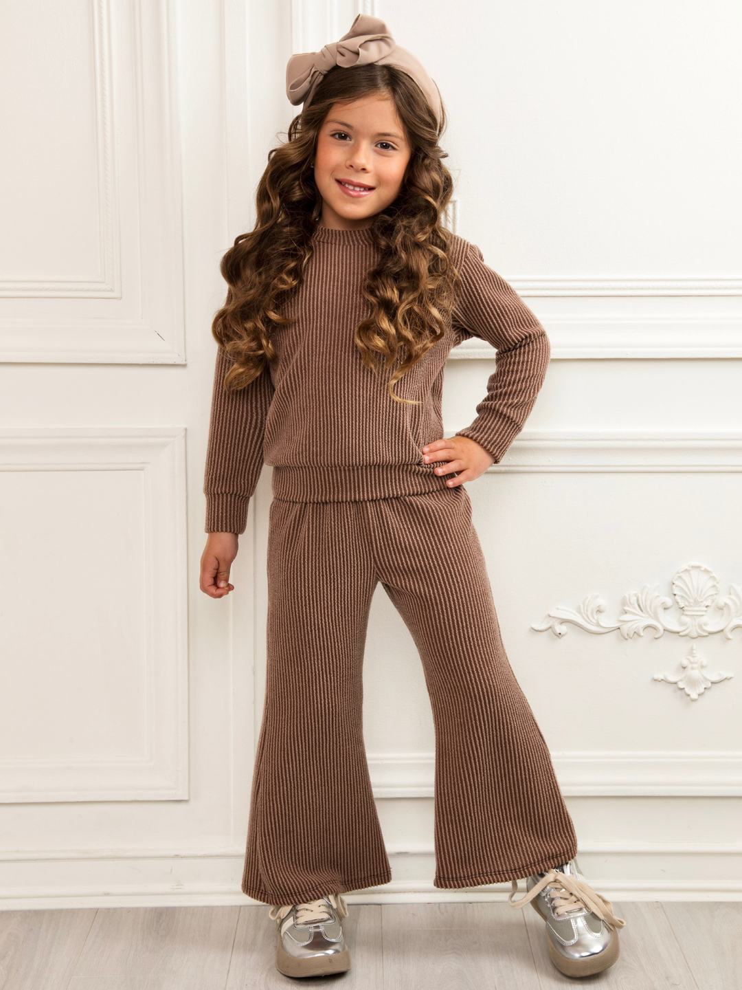 Mocha Mood Ribbed Two Piece Lounge Set