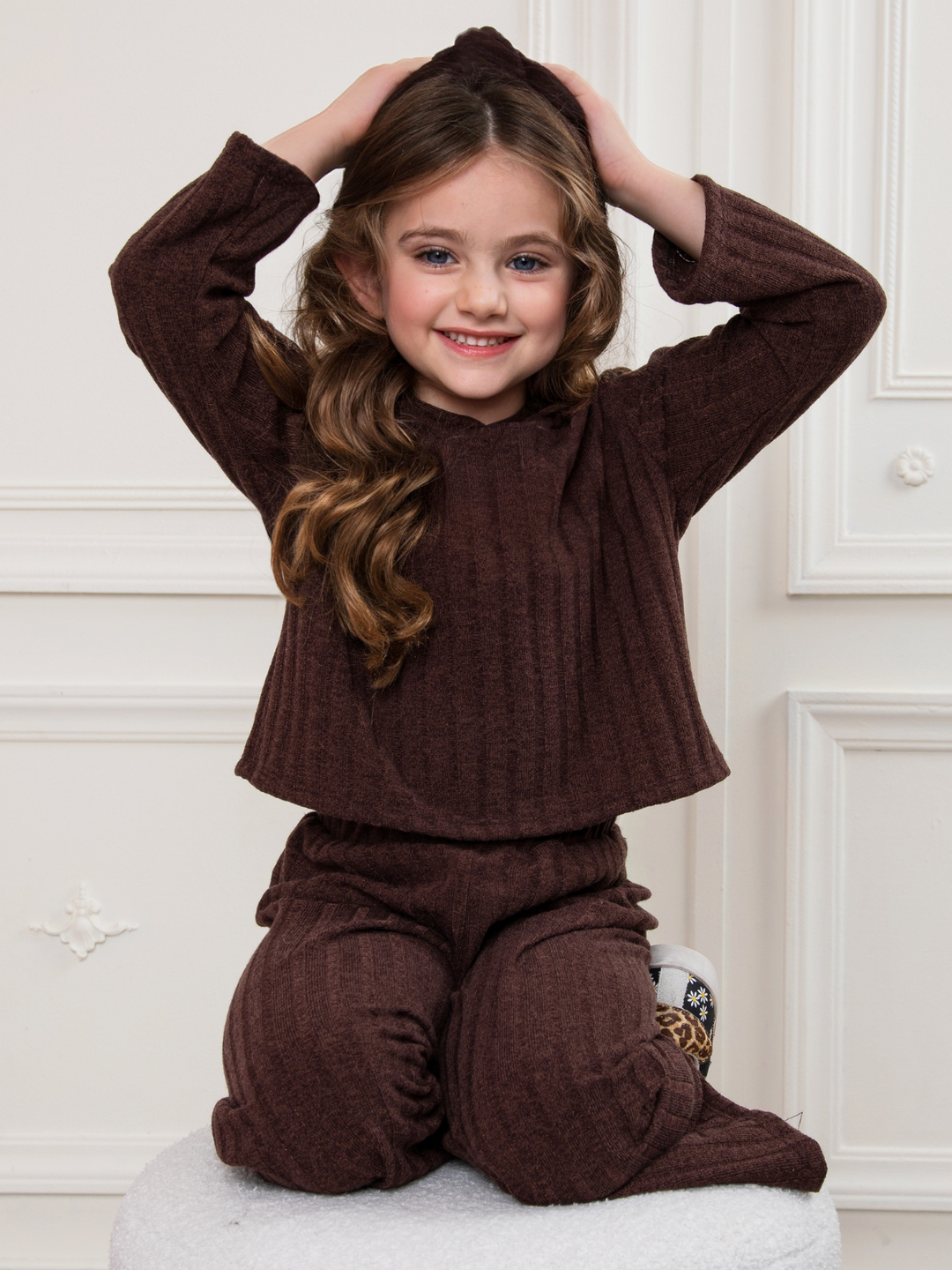 Snuggle Chic Brown Ribbed Lounge Set