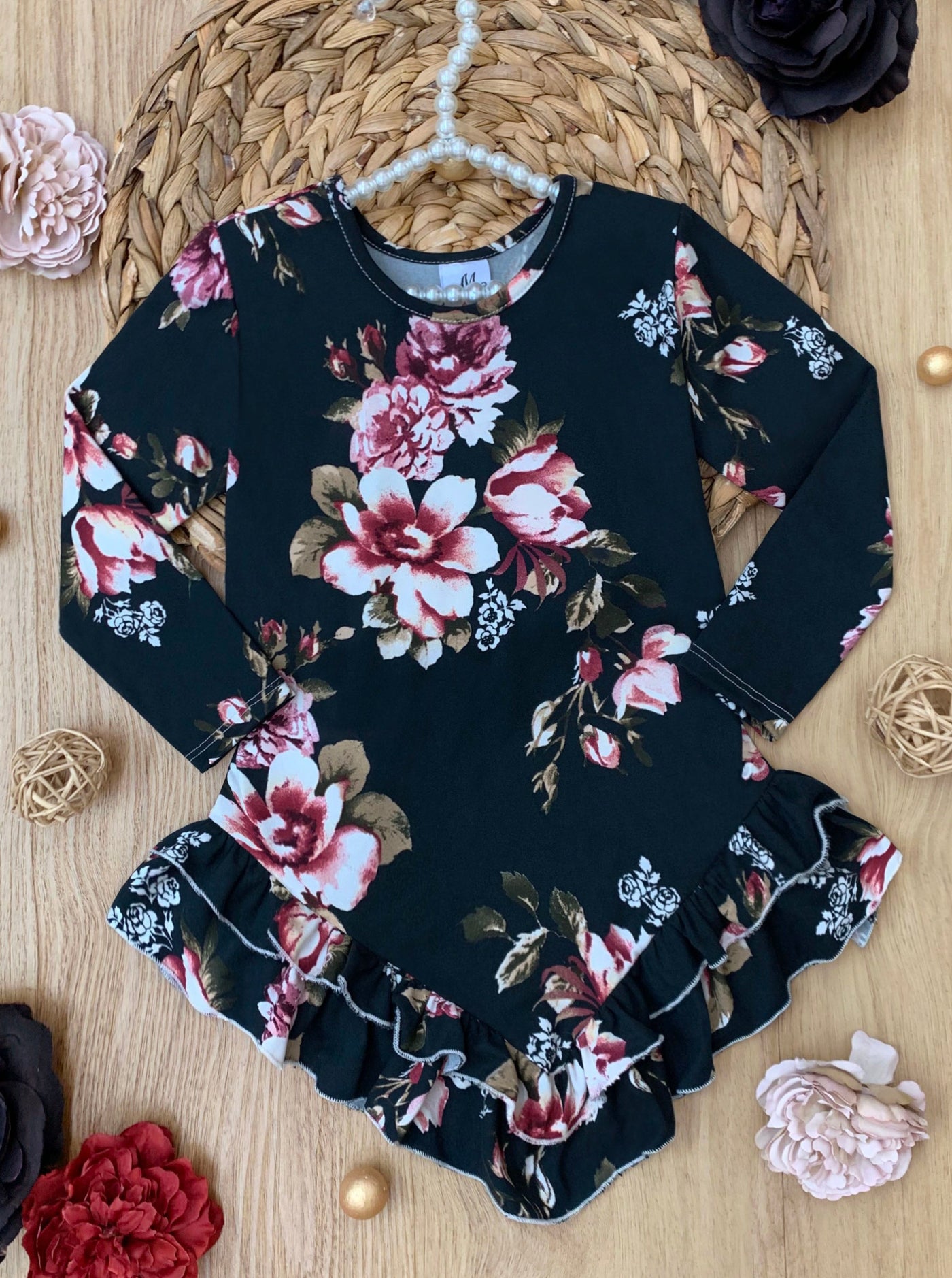 Mia Belle Girls Floral Top | Girls Fall Outfits