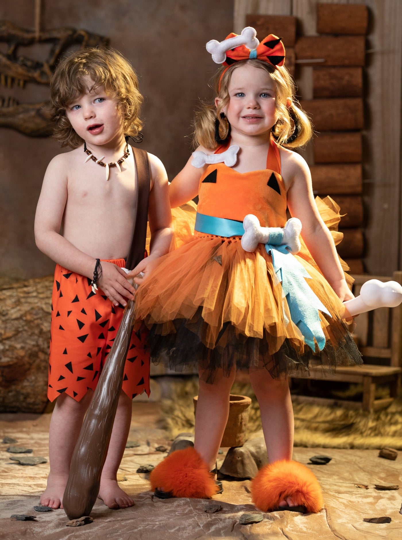Kids Halloween Costumes | Boys Flinstones Shorts | Mia Belle Girls