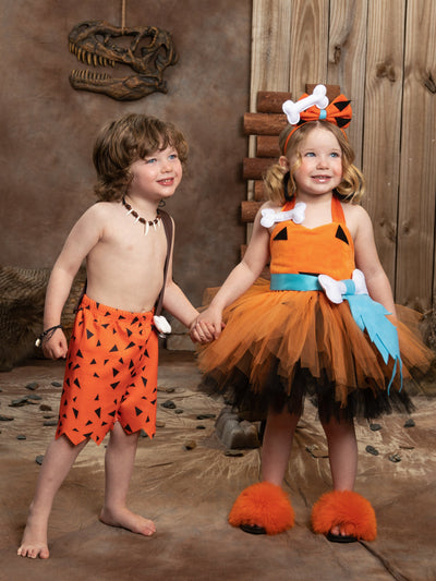 Kids Halloween Costumes | Boys Flinstones Shorts | Mia Belle Girls