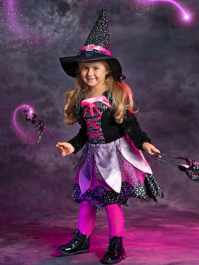 Kids Halloween Costume | Girls Dazzling Witch Dress | Mia Belle Girls