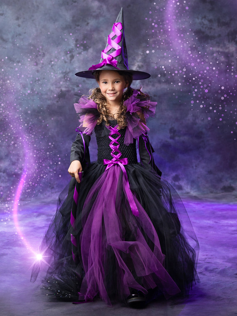 green and purple witch dress Girls Something Wicked Witch 3-Piece Tutu Costume Dress Purple / 5Y