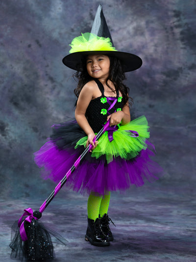Girls Halloween Costumes | Witch Tutu Dress & Hat | Mia Belle Girls
