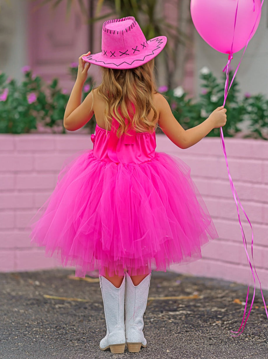 Mia Belle Girls Pink Cowboy Barbie Inspired Tutu Costume Set