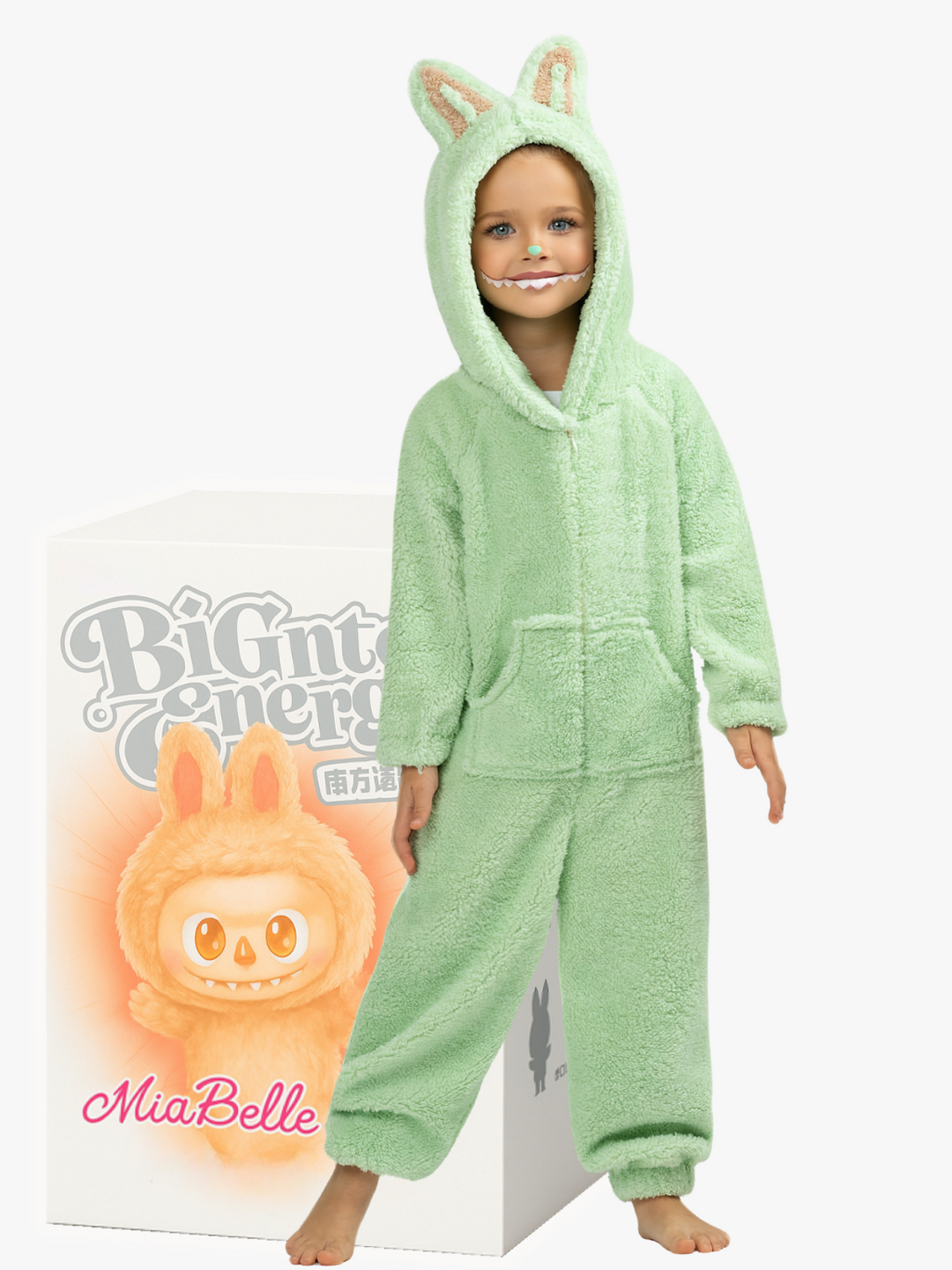 Green Fluffy Lil Bubu Hooded Onesie Costume – Mia Belle Girls
