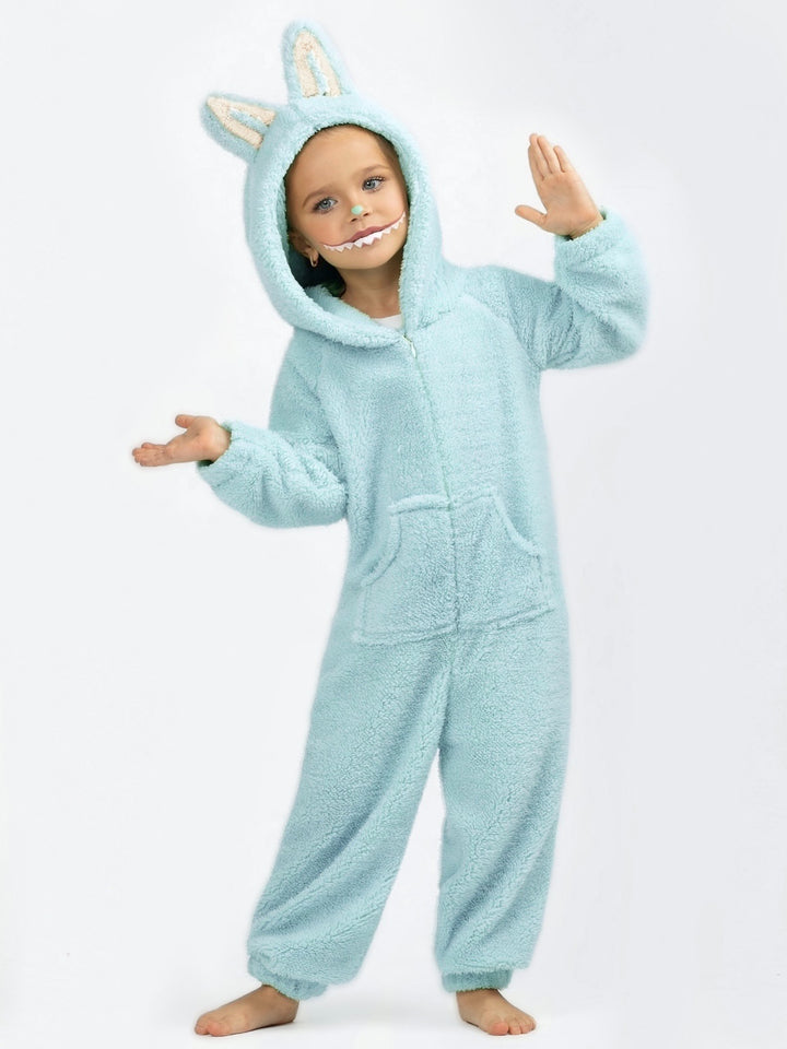 Light Blue Fluffy Lil Bubu Hooded Onesie Costume