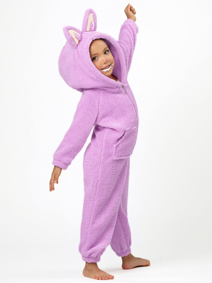 Lilac Fluffy Lil Bubu Hooded Onesie Costume