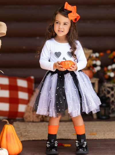 Little Girls Halloween Apparel Top & Tutu Skirt Set - Mia Belle Girls