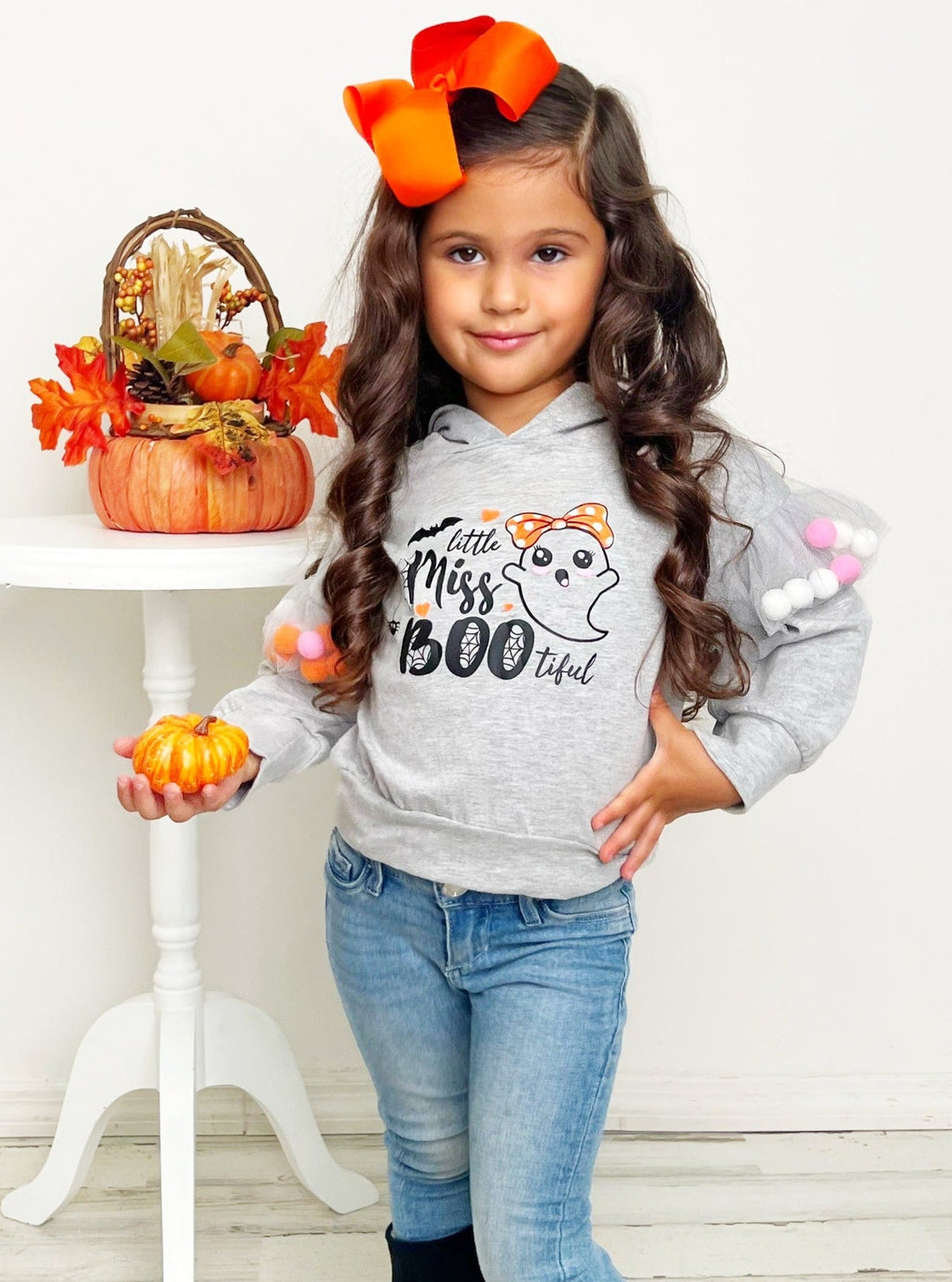 Little Miss Boo-tiful Long Sleeve Hooded Top – Mia Belle Girls