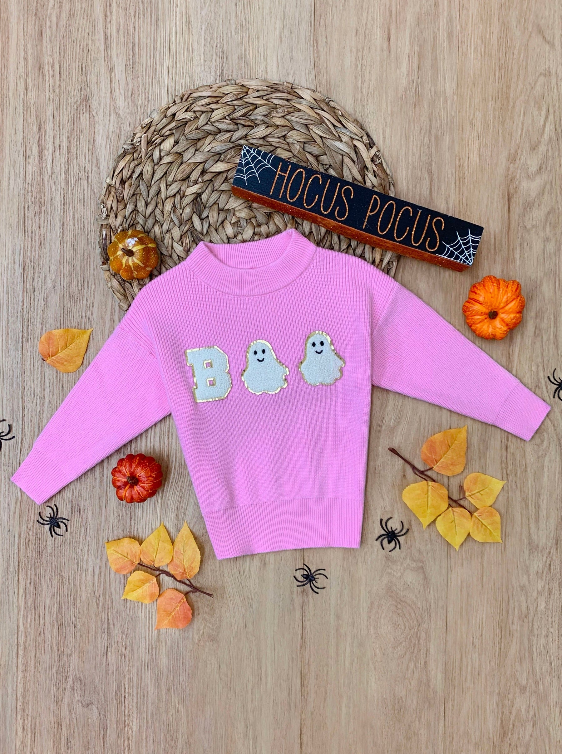 Pink Boo Ghost Halloween Sweater – Mia Belle Girls