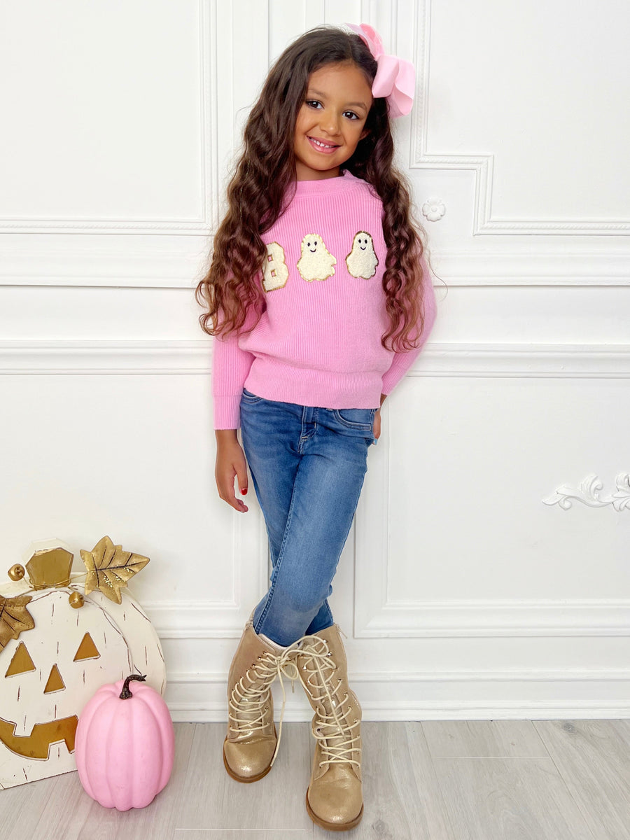 Pink Boo Ghost Halloween Sweater – Mia Belle Girls