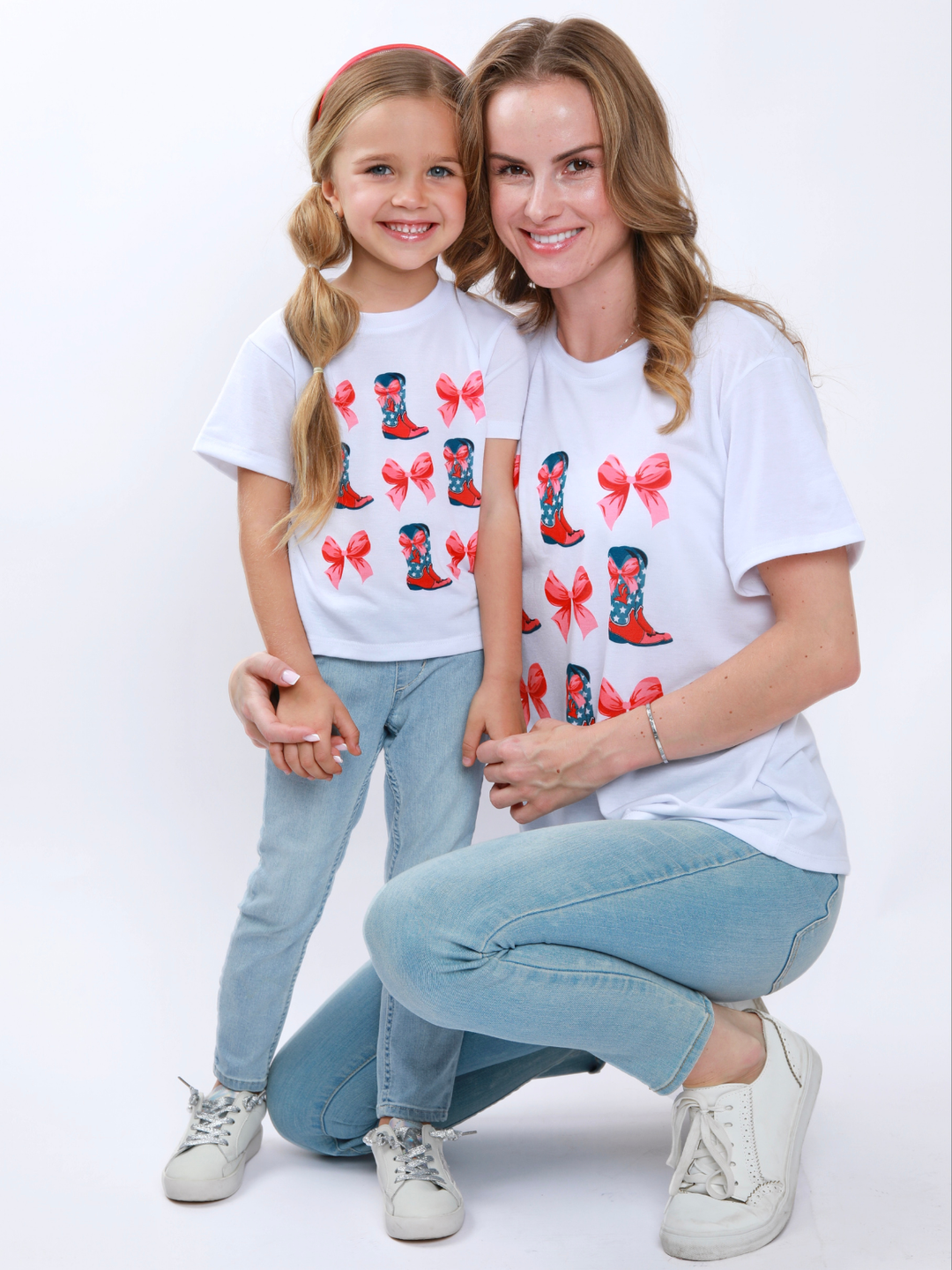 Mommy and Me Boots & Bows Cowgirl Graphic Top Mia Belle Girls