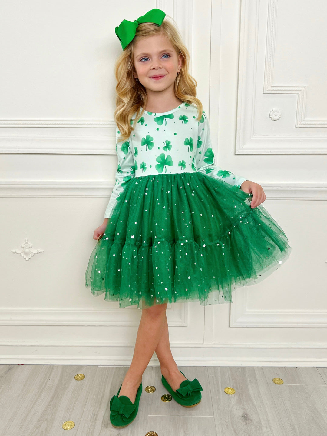 My Lucky Girl Clover Print Tutu Dress My Lucky Girl Clover Print Tutu Dress