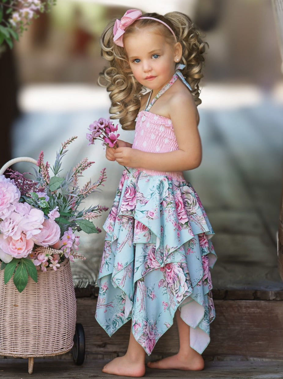 Fancy Roses Smocked Handkerchief Dress Fancy Roses Smocked Handkerchief Dress