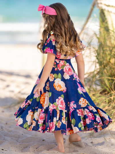 Mia Belle Girls Cold Shoulder Maxi Sundress | Girls Spring Dresses