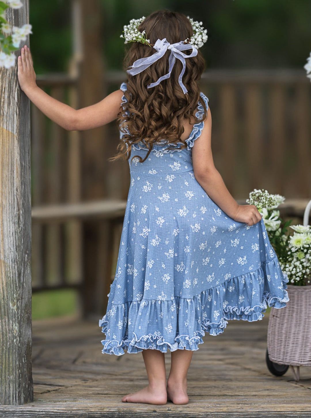 Mia Belle Girls Hi-Lo Ruffle Dress | Girls Spring Dresses Mia Belle Girls Hi-Lo Ruffle Dress | Girls Spring Dresses