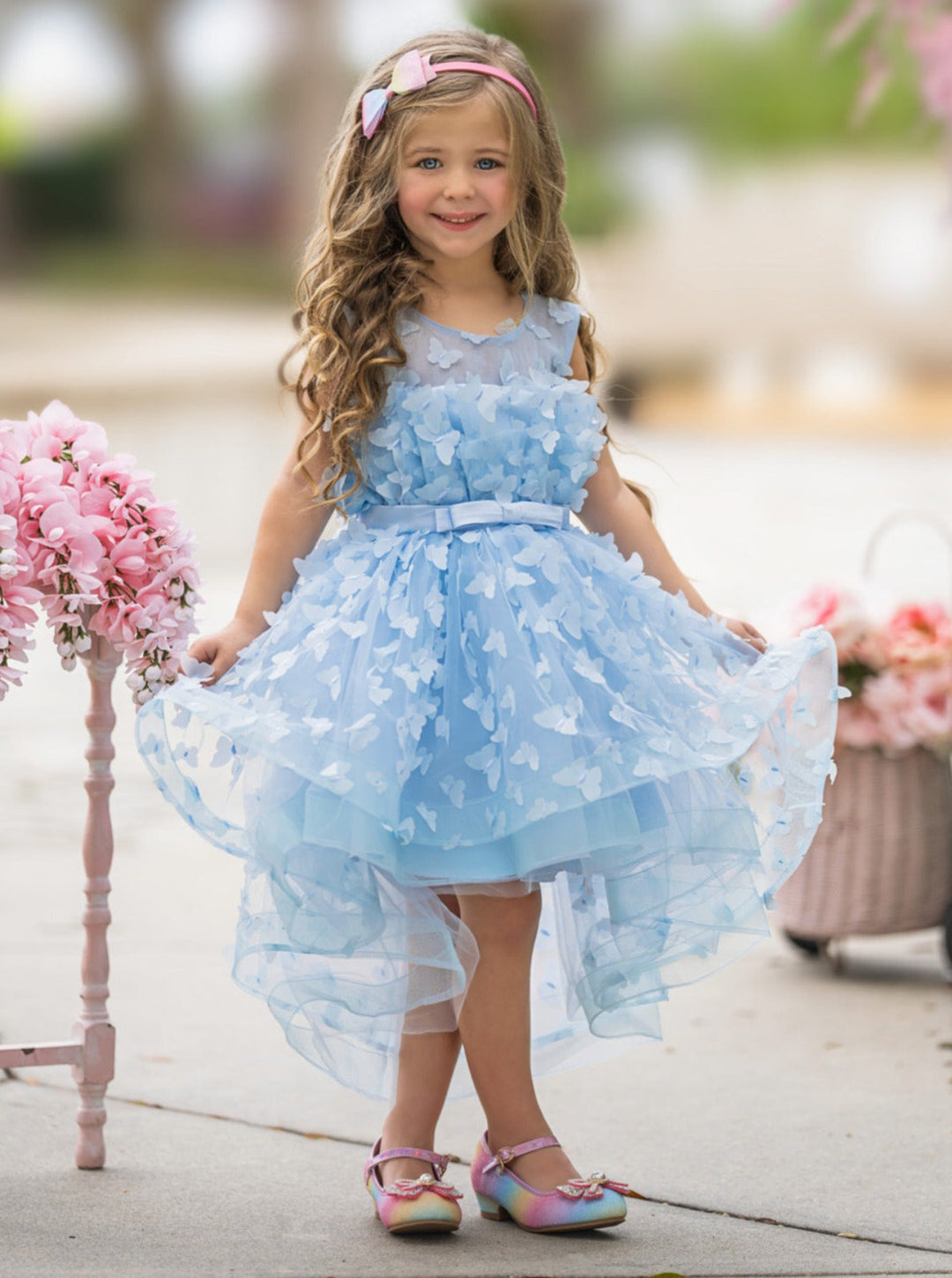 When Dreams Come True Blue Butterfly Dress Blue / 4T When Dreams Come True Blue Butterfly Dress Blue / 4T