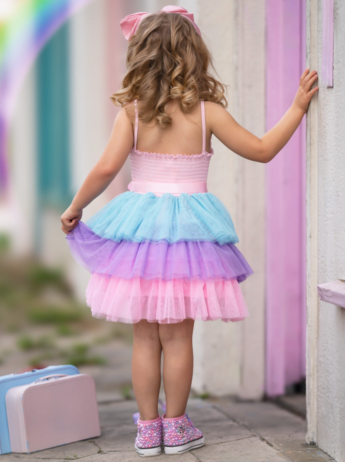 L.O.L. SURPRISE! x Mia Belle Girls Unicorn Tiered Pastel Dress