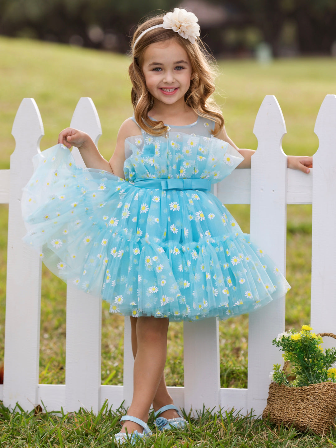 Daydream Daisy Embroidered Floral Tutu Dress Blue / 10Y/12Y Daydream Daisy Embroidered Floral Tutu Dress Blue / 10Y/12Y