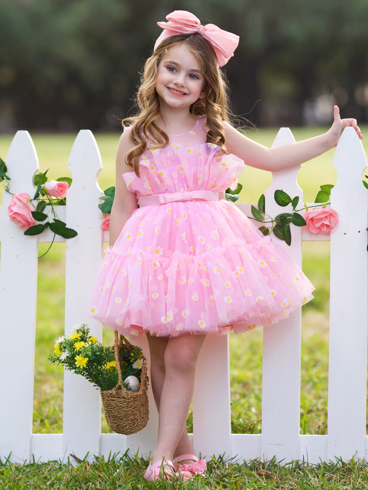 Delightful Daisy Embroidered Floral Tutu Dress Mia Belle Girls