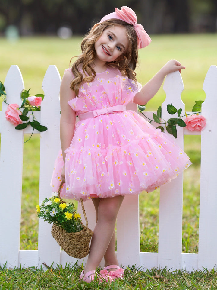 Delightful Daisy Embroidered Floral Tutu Dress Mia Belle Girls
