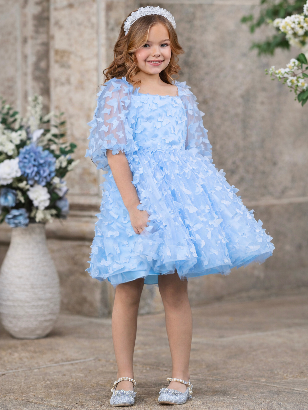 Butterfly Dream 3D Applique Party Dress