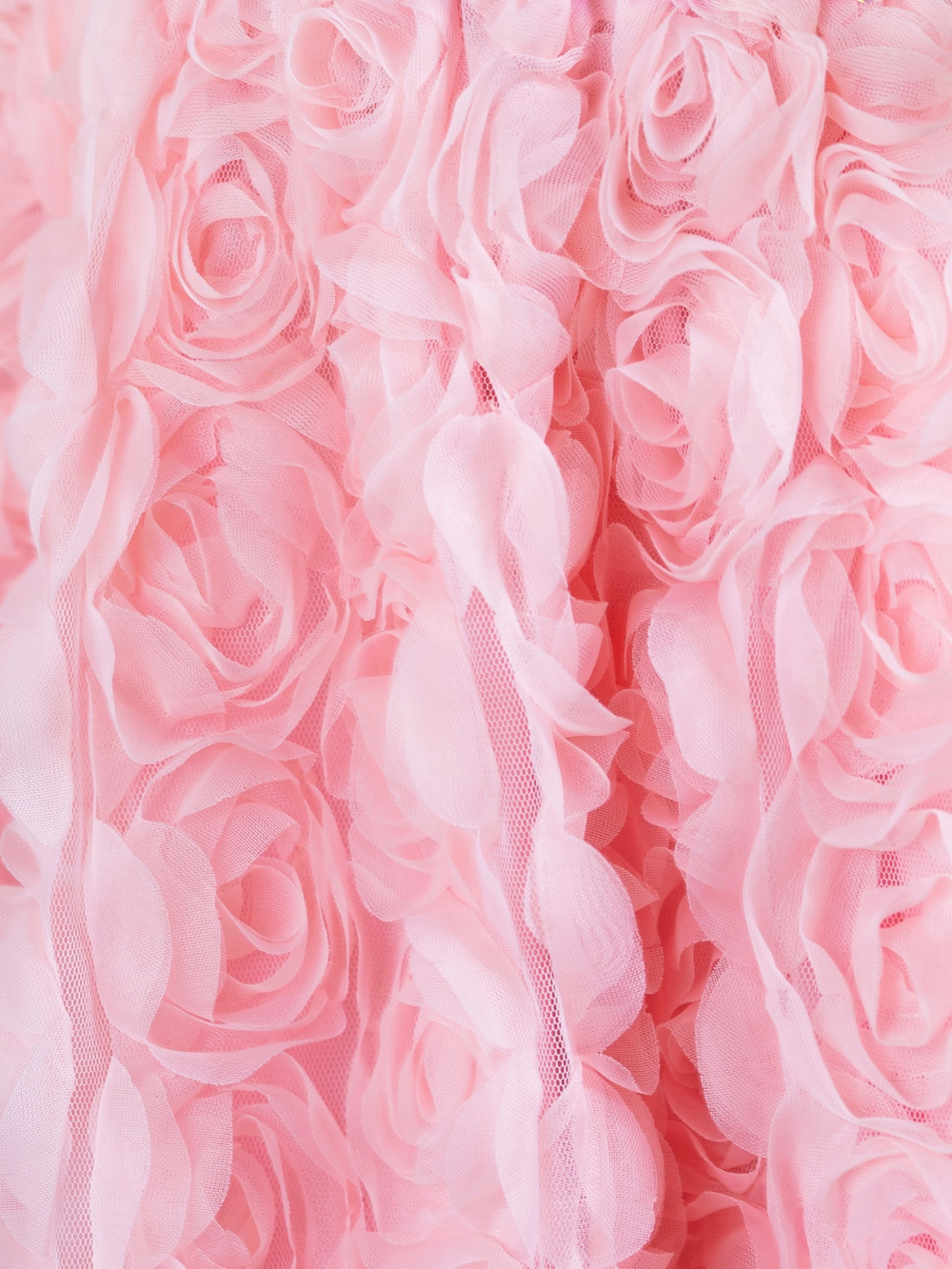 Rosette tulle skirt detail on girls graduation party dress