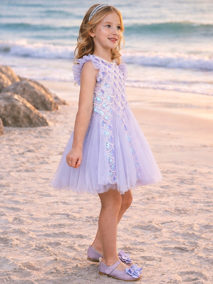 lavender sparkle mermaid dress for girls