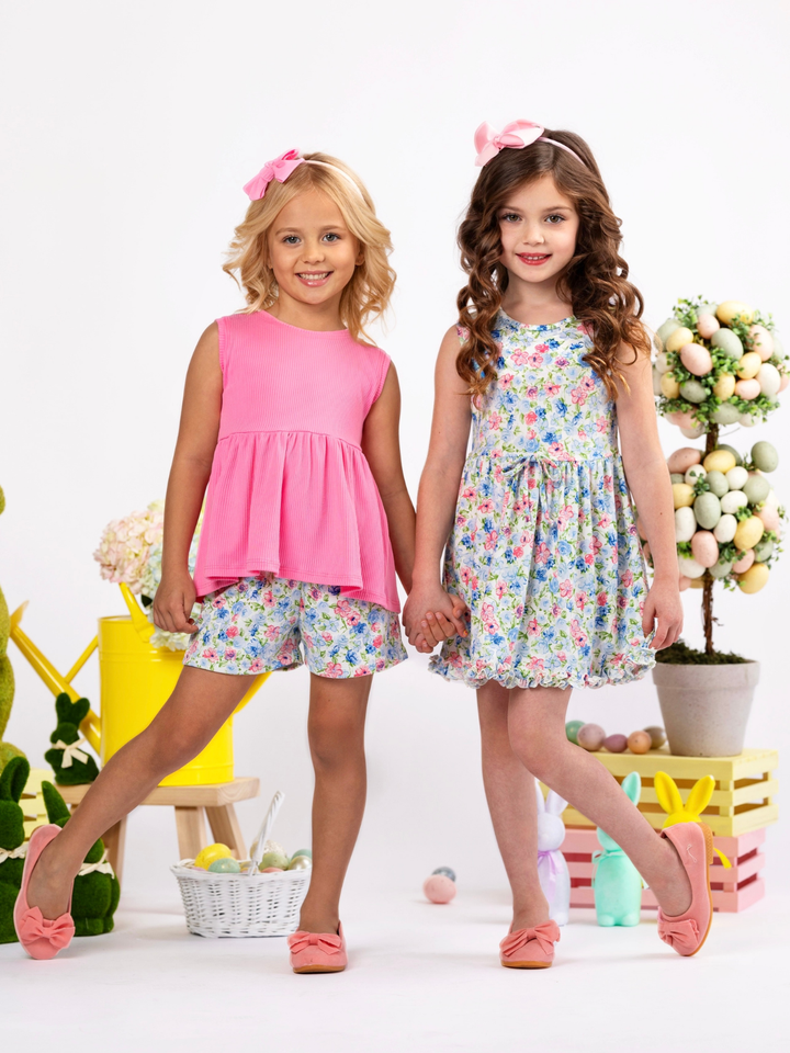 Petal Grace Sleeveless Floral Easter Dress