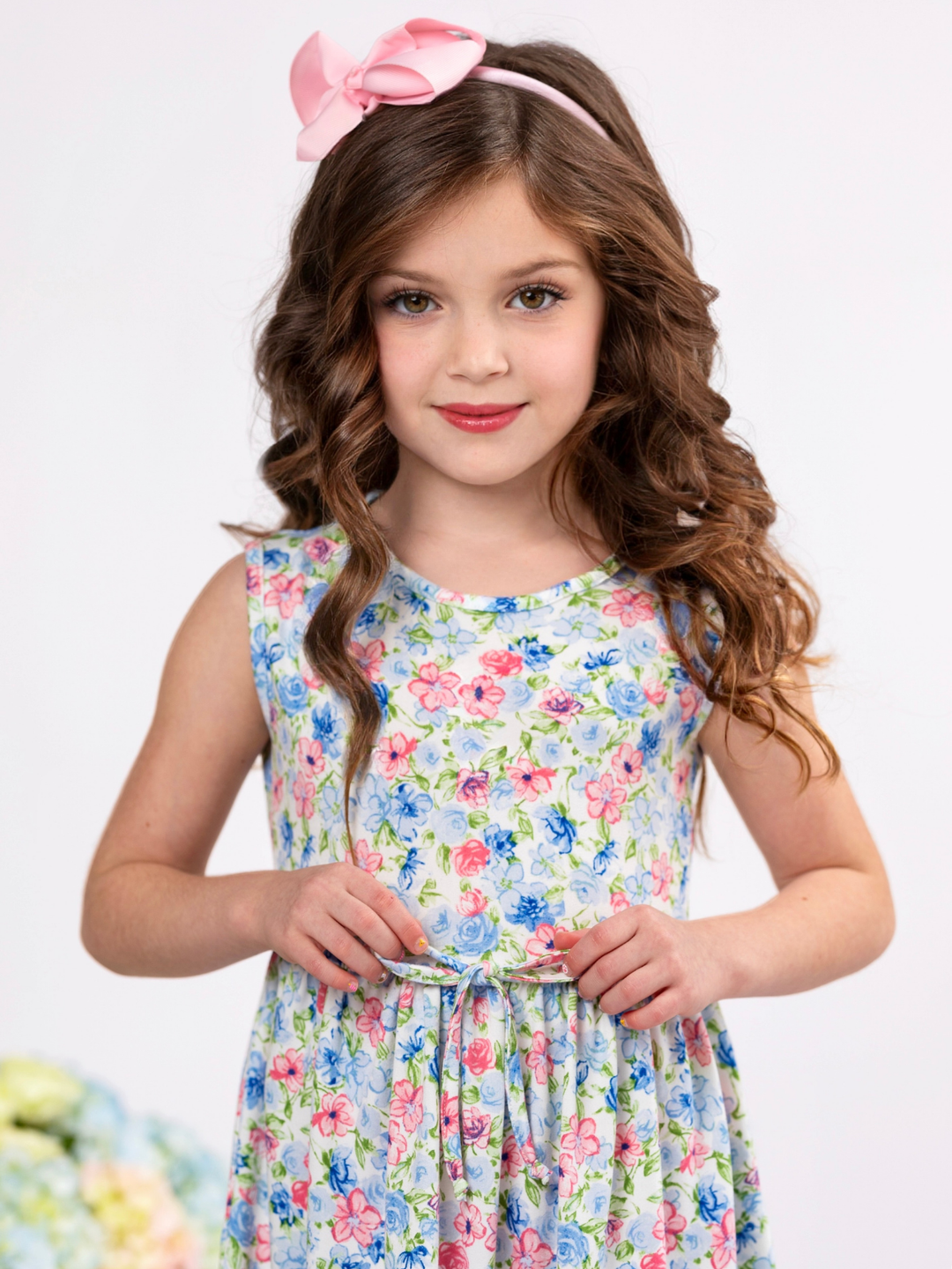 Petal Grace Sleeveless Floral Easter Dress