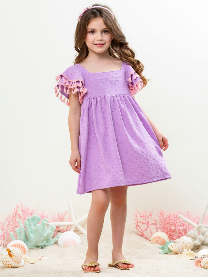 lavender twirl dress for girls summer outfit