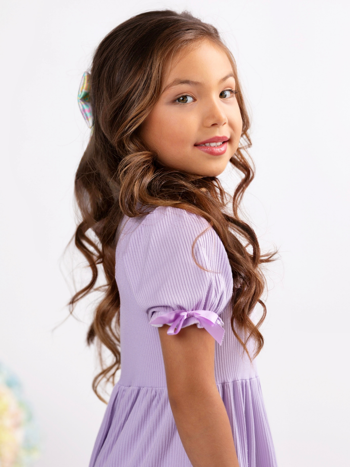 Lavender Ribbed Easter Dress