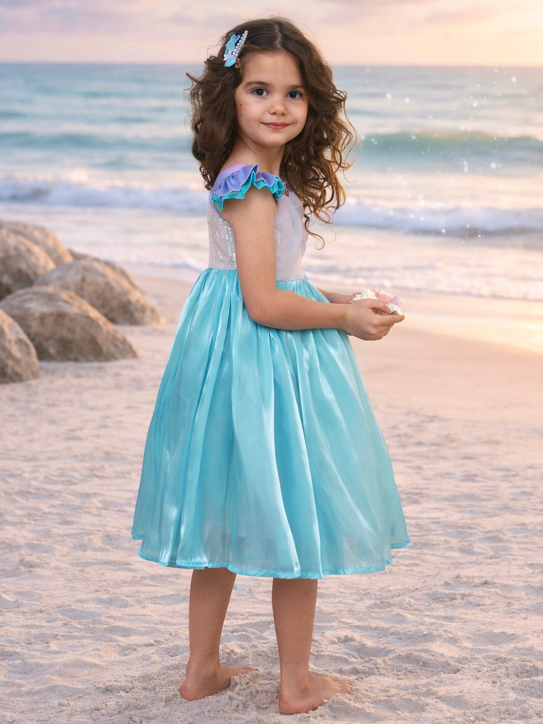 aqua mermaid party dress for girls