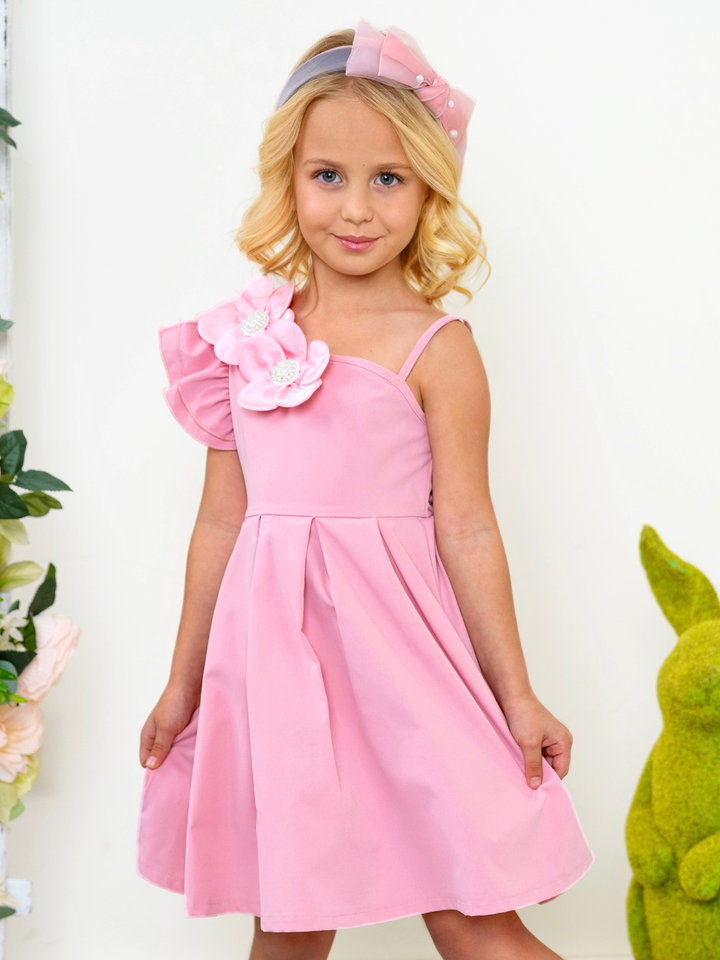 Blush Bloom One-Shoulder Easter Dress