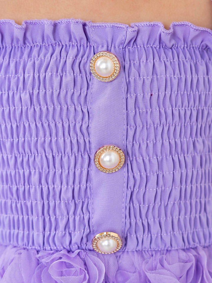 Rose Ruffle Tulle Easter Dress Purple / 7