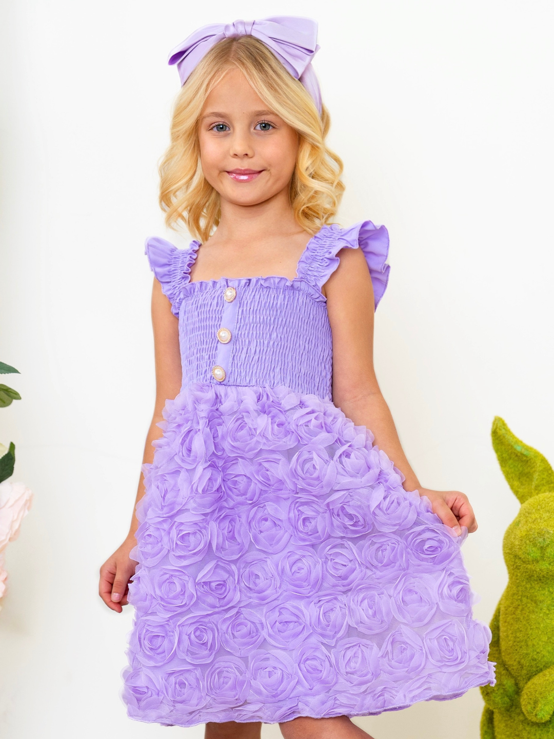 Rose Ruffle Tulle Easter Dress