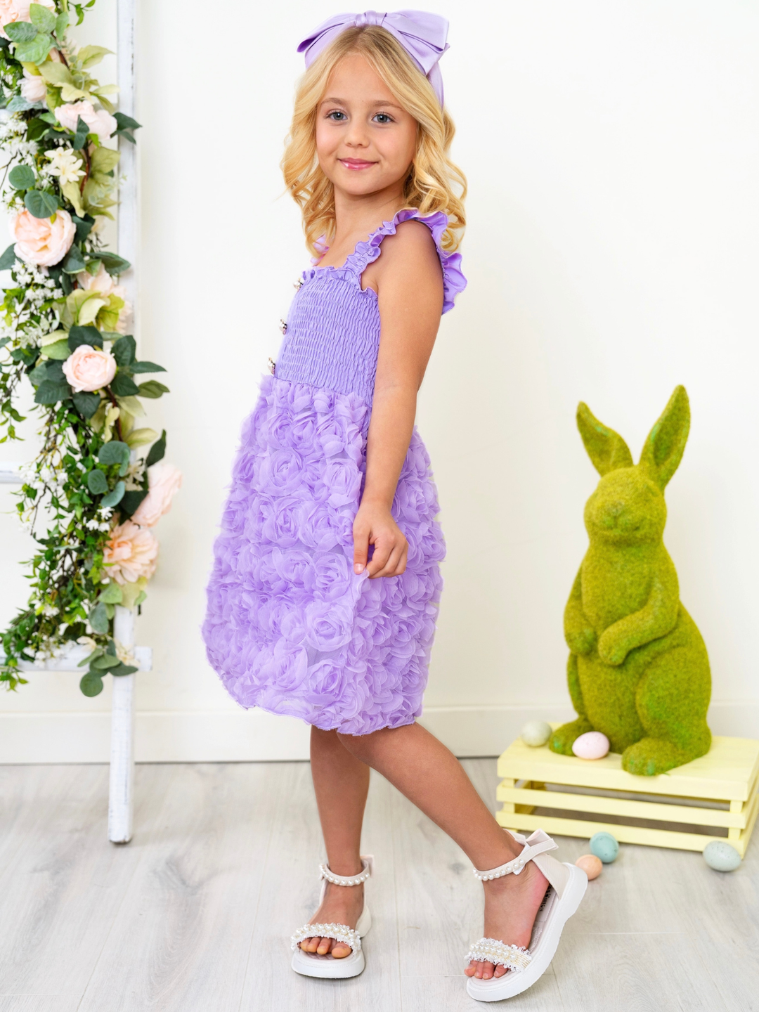 Rose Ruffle Tulle Easter Dress