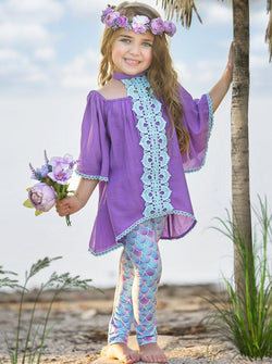 Mermaid Awakening Lace and Scales Legging Set