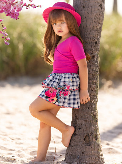 Mia Belle Girls Knot Hem Top & Tiered Ruffle Skirt Set | Resort Wear