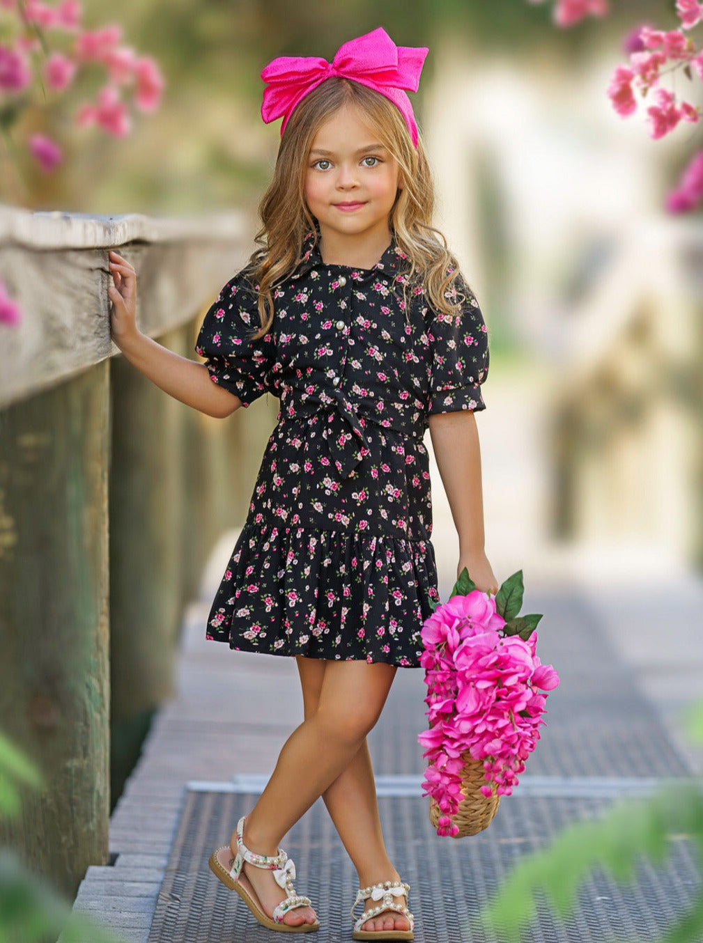 Toddler Spring Outfits | Girls Rosy Knot Hem Top & Ruffle Skirt Set 
