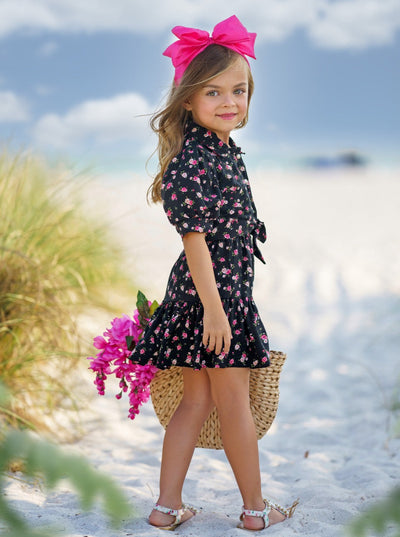 Toddler Spring Outfits | Girls Rosy Knot Hem Top & Ruffle Skirt Set 