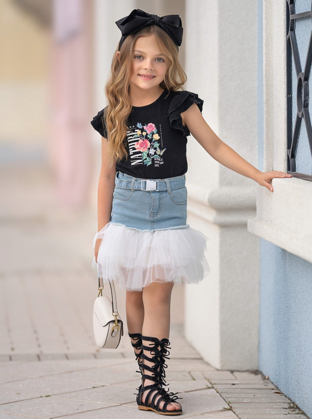 Nature Couture Denim Tulle Skirt Set – Mia Belle Girls