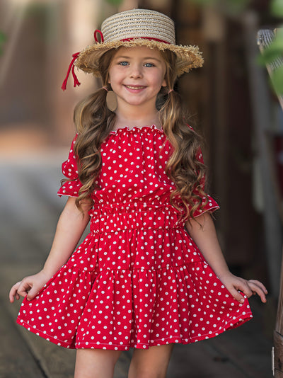 Mia Belle Girls Red Polka Dot Skirt Set | Girls Spring Outfits
